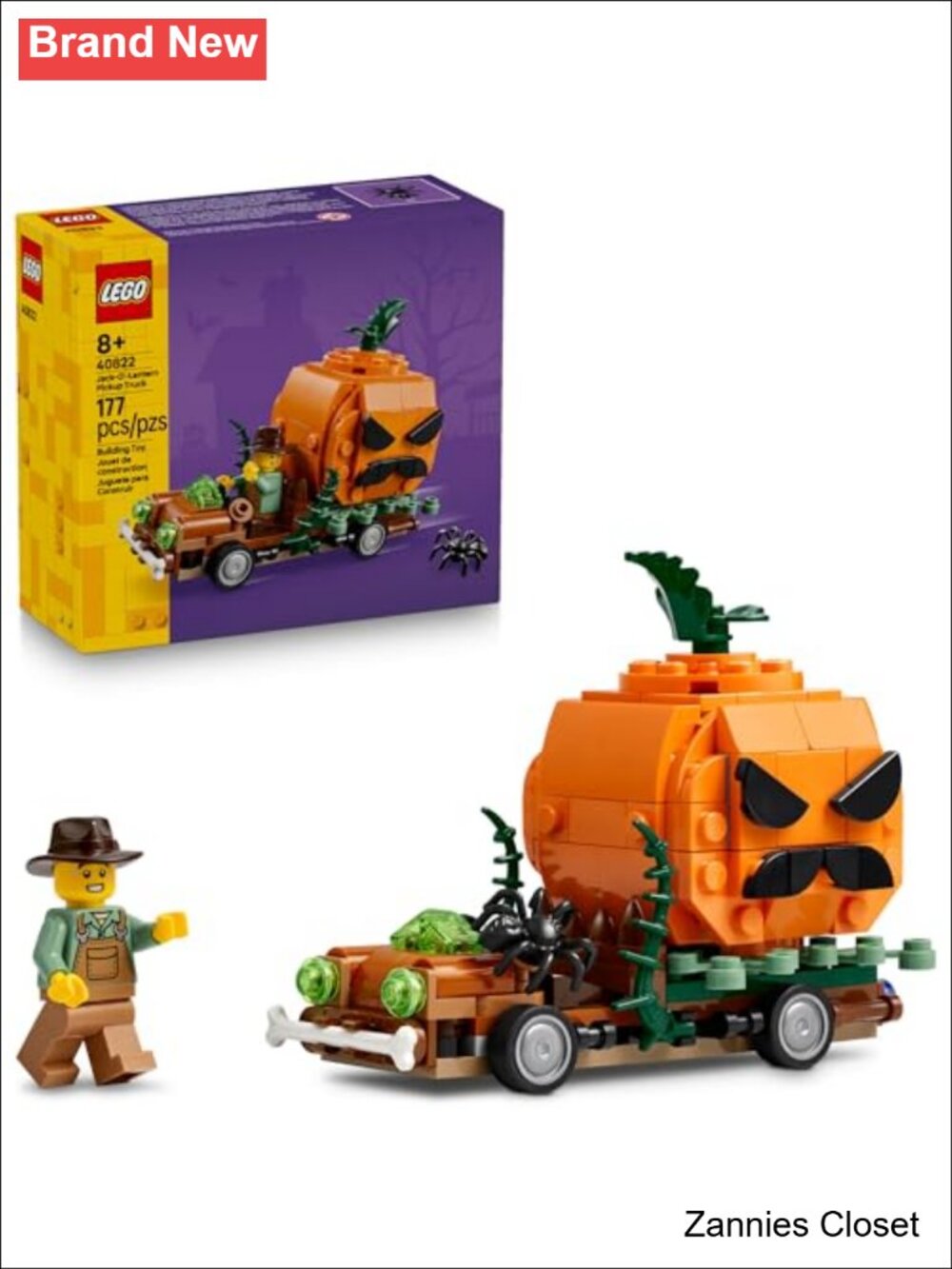👻 LEGO Jack-O'-Lantern Pickup Truck 40822 Halloween Building Set 177 Piece Gift